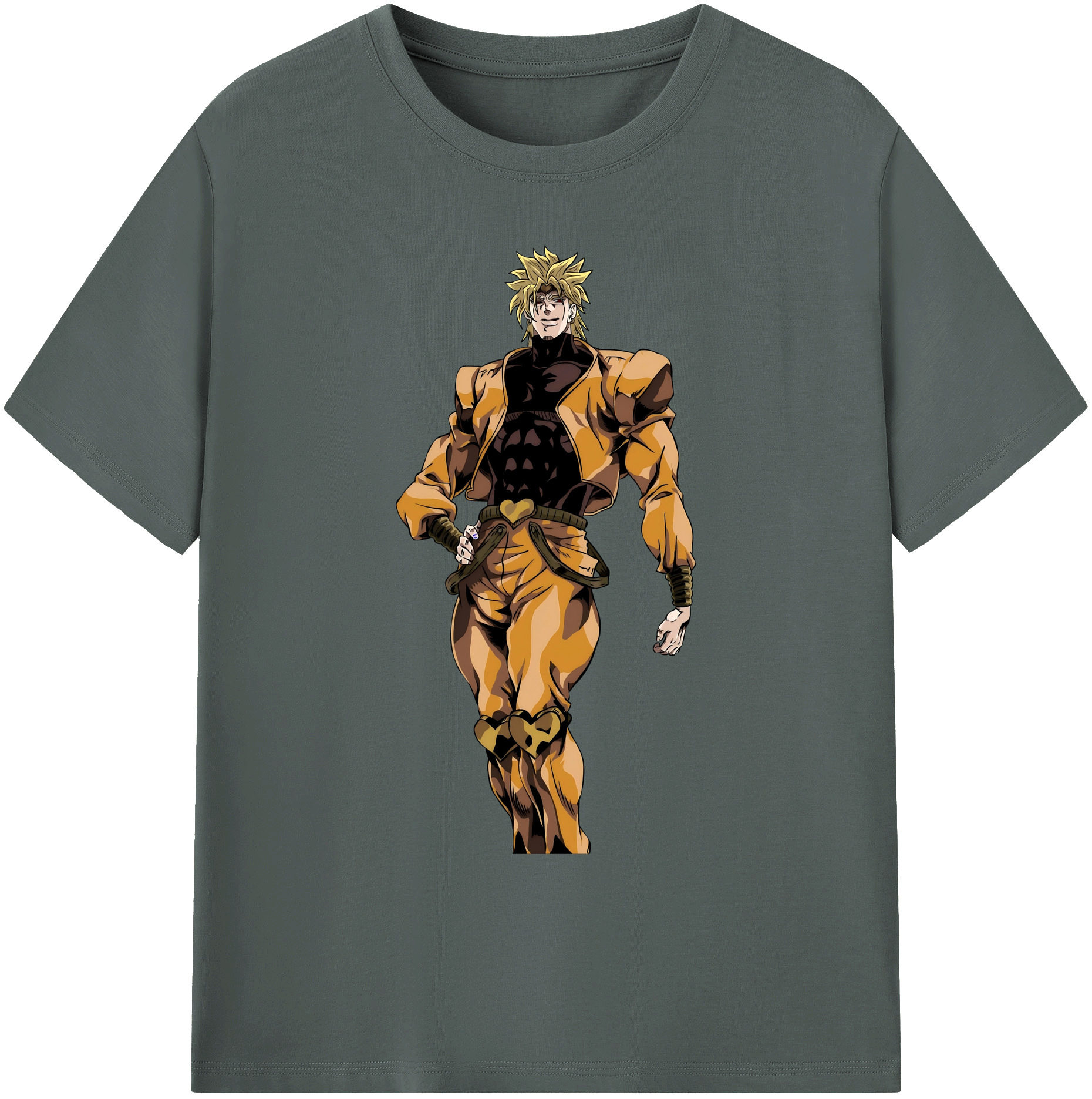 （画像用） ジョジョの奇妙な冒険 ディオ?ブランドー JoJo's Bizarre Adventure Dio Brando 綿100％ メンズ半袖Tシャツ｜肌触りやわらか＆通気性